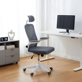 Scaun de birou ergonomic din mesh cu brațe rabatabile OFF 336 gri