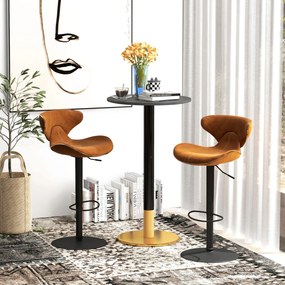 HOMCOM Masă de bar rotundă masă bistro masă de bucătărie stil contemporan cadru din oțel dim. 60L x 60l x 102H cm negru | Aosom Romania