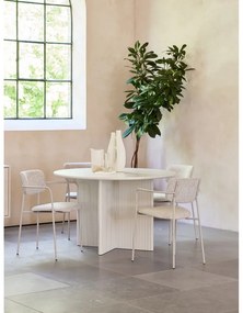 Masă de dining gri deschis rotundă ø 110 cm Palma – Unique Furniture