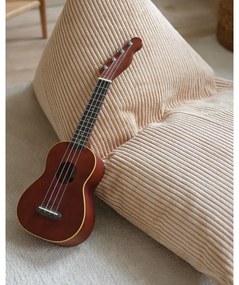 Fotoliu puf pentru copii maro deschis cu tapițerie din catifea reiată Big Lounger – Wigiwama