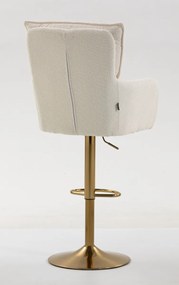HR250W Scaun Crem Boucle Bază Aurie