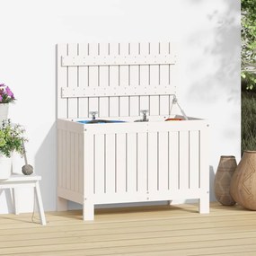 823823 vidaXL Cutie de depozitare grădină, alb, 76x42,5x54 cm, lemn masiv pin