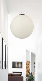 Lustra / Pendul design modern 35cm Atom black / opal 6099 SRT