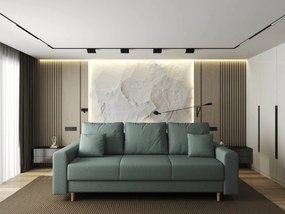 Canapea extensibilă dumonde cu ladă de depozitare si sezut confortabil din spuma high-density, Kronos Enjoy Mint 210x100 cm