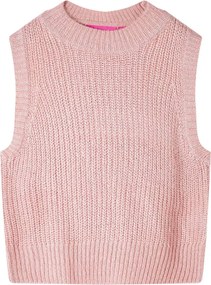 vidaXL Vestă pulover pentru copii tricotată, roz deschis, 116