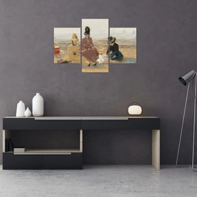 Tablou - Eugène Boudin, On the Beach, Trouville, reproducere (90x60 cm)