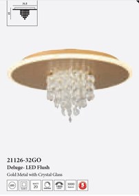 Plafoniera LED design elegant Deluge aurie