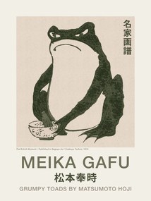 Artă imprimată Grumpy Toad (Frog Print 3 / Japandi) - Matsumoto Hoji, (30 x 40 cm)