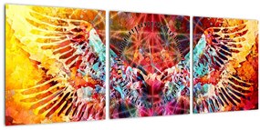 Tablou - Merkaba cu aripi, abstracție (cu ceas) (90x30 cm)