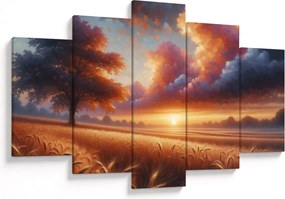 Tablou – Apus de soare pe câmp (150x105 cm)