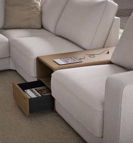 Colțar lemn masiv Alexandria 331×90/209 cm - Stânga