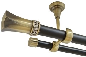 Galerie tavan fara inele PLUTON CRYSTAL - 25/19 - negru/aur antic (Alege marime: 320 cm)