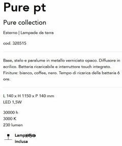 Lampadar/Lampa de podea LED stil minimalist Pure pt negru
