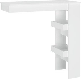 vidaXL Masă bar de perete, alb, 102x45x103,5 cm, lemn compozit