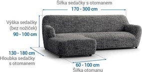 Gaico Huse bielastice VITTORIA gri canapea cu otoman stânga (l. 170 - 300 cm)