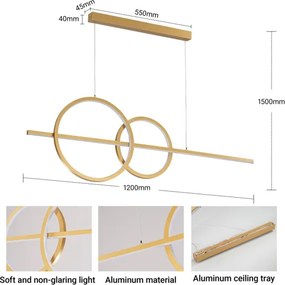 BRILAGI - Lampă suspendată LED reglabilă pe cablu SIGNATURE LED/53W/230V 120 cm aurie + telecomandă