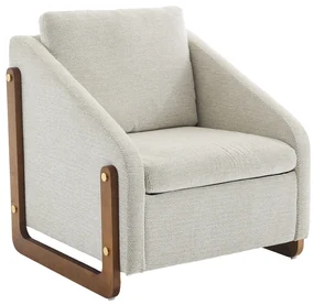 Scaun modern de accent pentru living, Bej | Aosom Romania