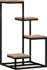 Outsunny Stand de Flori pe 4 Niveluri, Raft de Colt pentru Plante, Suport de Expunere pentru Ghivece, pentru Camera de Zi, Terasa, Balcon, Maro