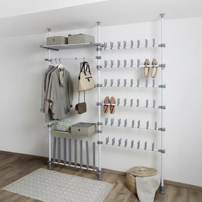 Wenko Set de 2 bare telescopice orizontale Herkules, alb