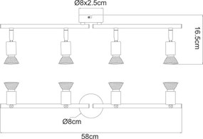 Globo 57381-4L - Spot LED OLANA 4xGU10/3W/230V