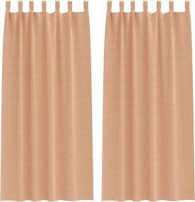 vidaXL Perdele Opaque cu Inel 2 pcs Maro deschis 245 x 140 cm