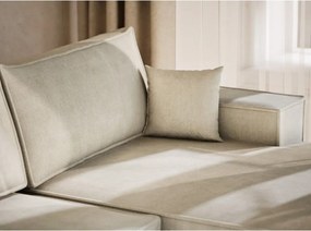 Colțar crem extensibil/cu spațiu de depozitare cu tapițerie din chenille (în formă de "U") Kyoto – Maison de Rêve