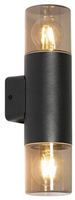 Lampa de perete exterioara moderna neagra cu 2 lumini IP44 - Odense