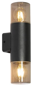 Lampa de perete exterioara moderna neagra cu 2 lumini IP44 - Odense