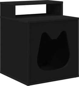 vidaXL Casa pentru pisici Negru 42,5 x 40 x 53,5 cm Lemn compozit