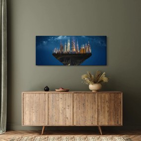 Tablou - Metropola plutind în spațiu (120x50 cm)