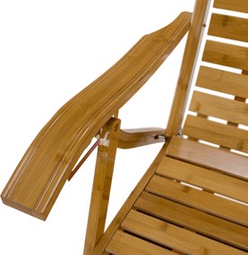 Scaun balansoar de grădină, poziţionabil, natural, bambus, FLOS
