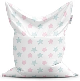 Sac de șezut Classic stele roz și albastre - pentru copii, alb
