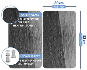 Set 2 protecții din sticlă pentru aragaz Wenko Slates, 52 x 30 cm