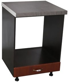 Corp pentru cuptor incorporabil cu sertar Zebra, Wenge/MDF Cedru, cu blat beton, 60 x 85 x 60 cm