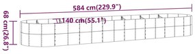 Jardiniera gradina maro 584x140x68 cm otel vopsit electrostatic 1, Maro, 584 x 140 x 68 cm