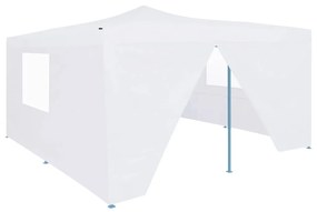 Pavilion pliabil cu 4 pereti laterali, alb, 5 x 5 m Alb, 5 x 5 m