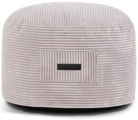 Taburet gri deschis cu tapițerie din catifea reiată Om 60 – SLOWDOWN