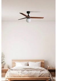 Ventilator de tavan FARO 34277-11L KLIM M 1xE27/15W/230V lemn/negru + telecomandă