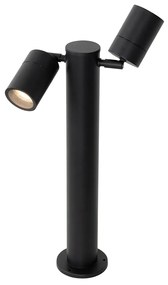 Lampă de exterior cu picior negru 45 cm IP44 reglabilă cu 2 lumini - Duo