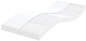 vidaXL Saltea din spumă, alb, 100x210 cm, 7 zone, duritate 20 ILD