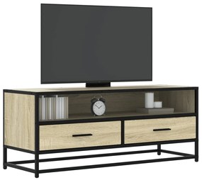 vidaXL Dulap TV stejar sonoma, 100x34,5x40 cm, lemn prelucrat și metal
