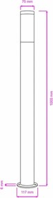 BRILAGI - Lampă de exterior ELIA 1xE27/20W/230V IP44 100 cm crom mat