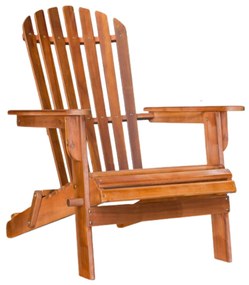 Casaria Șezlong de grădină ADIRONDACK, rabatabil, 69x84x94cm, natur maro
