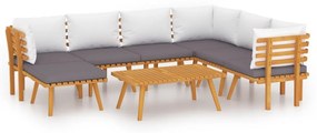 3087017 vidaXL Set mobilier de grădină cu perne, 8 piese, lemn masiv acacia