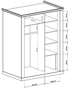 Dulap de haine Atena 146 (craft auriu). 1055367