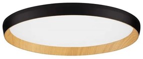 Plafoniera LED design decorativ VOMOS negru/lemn D-40cm