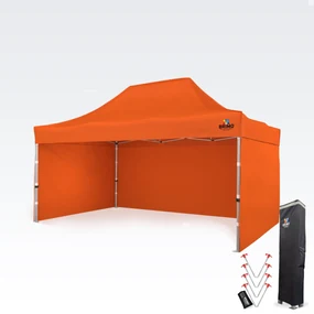Cort de petrecere 3x4,5m - cu 3 pereți - Portocaliu