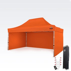 Cort promoțional profesional tip foarfecă 3x4,5m | Profil ALU masiv 1,8mm - cu 3 pereți - Portocaliu