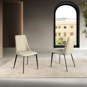 Scaun design LUX, Metal, Piele Sintetica, Sand