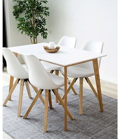 Vojens masă 120x70 cm alb-natural